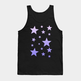 Pastel Purple Ombre Faux Glitter Stars Tank Top